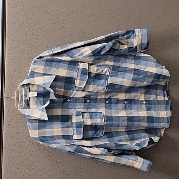 H&M Tops - H & M Large blue and white check flannel shirt
